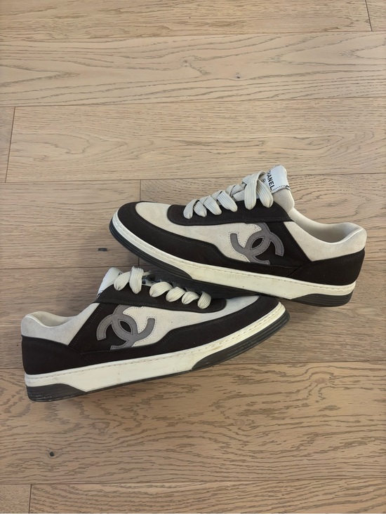 CHANEL Other - Men's Designer Black and Cream Casual Calfskin Sneakers